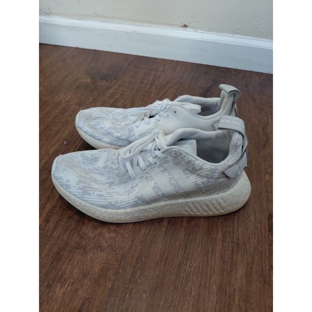 Size 10- Adidas NMD_R2 White Grey Women Sneakers